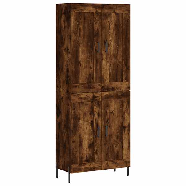 Kõrge kapp, suitsutatud tamm, 69,5 × 34 × 180 cm, tehispuit