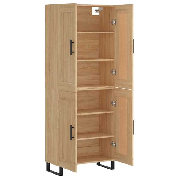 Kõrge kapp, Sonoma tamm, 69,5 × 34 × 180 cm, tehispuit