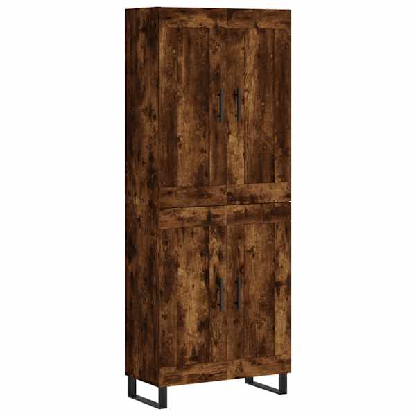 Kõrge kapp, suitsutatud tamm, 69,5 × 34 × 180 cm, tehispuit