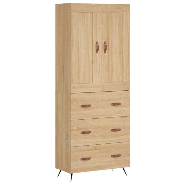Kõrge kapp, Sonoma tamm, 69,5 × 34 × 180 cm, tehispuit