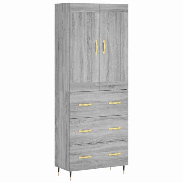 Kõrge kapp, hall Sonoma tamm, 69,5 × 34 × 180 cm, tehispuit