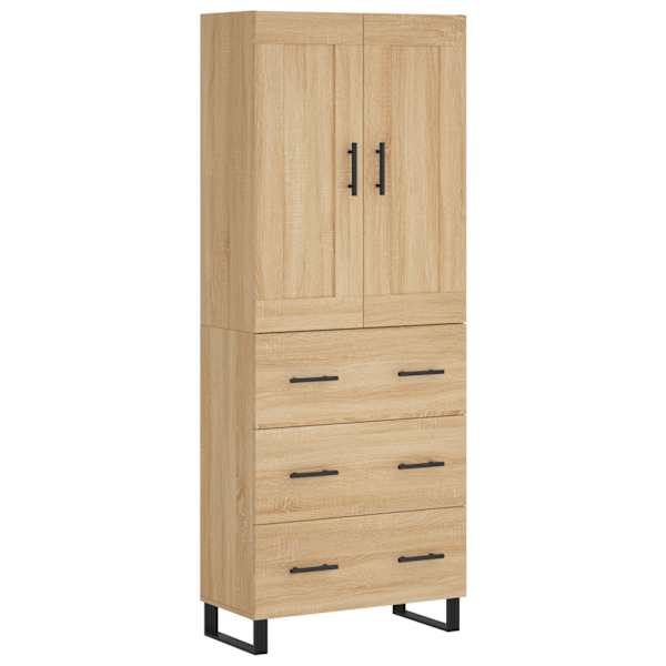 Kõrge kapp, Sonoma tamm, 69,5 × 34 × 180 cm, tehispuit