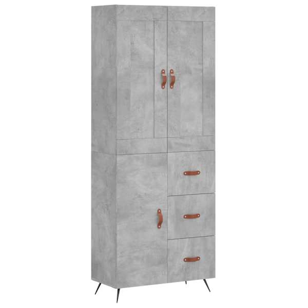 Kõrge kapp, betoonhall, 69,5 × 34 × 180 cm,tehispuit