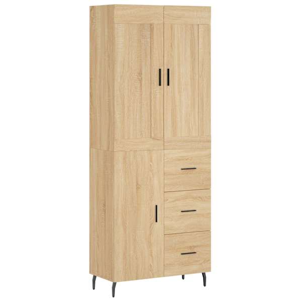 Kõrge kapp, Sonoma tamm, 69,5 × 34 × 180 cm, tehispuit