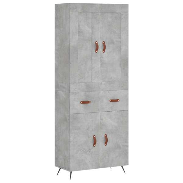 Kõrge kapp, betoonhall, 69,5 × 34 × 180 cm,tehispuit