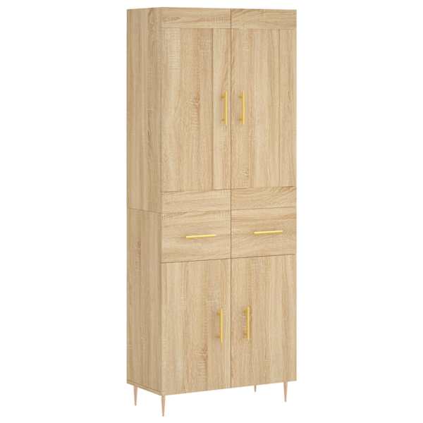 Kõrge kapp, Sonoma tamm, 69,5 × 34 × 180 cm, tehispuit