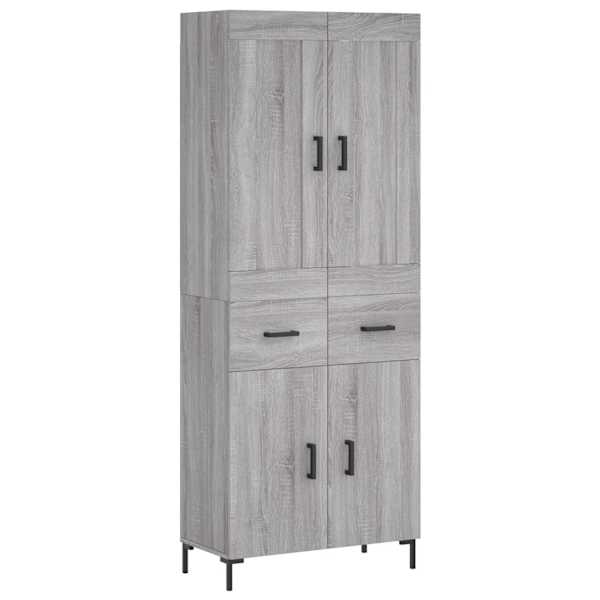 Kõrge kapp, hall Sonoma tamm, 69,5 × 34 × 180 cm, tehispuit
