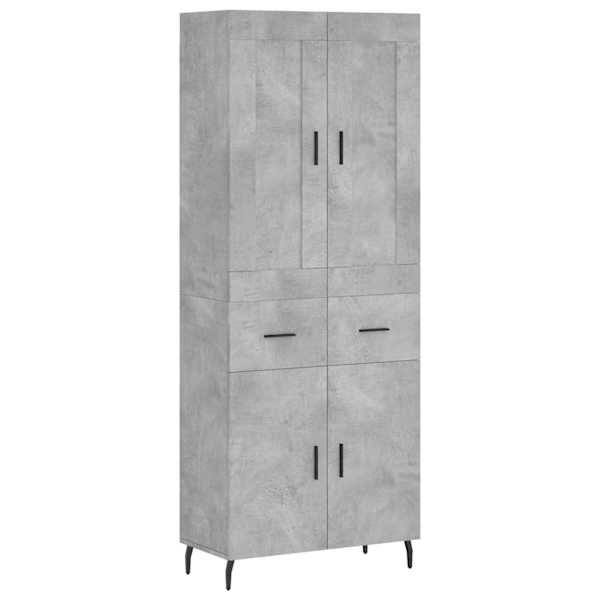 Kõrge kapp, betoonhall, 69,5 × 34 × 180 cm,tehispuit