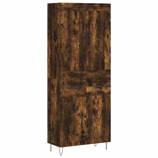 Kõrge kapp, suitsutatud tamm, 69,5 × 34 × 180 cm, tehispuit