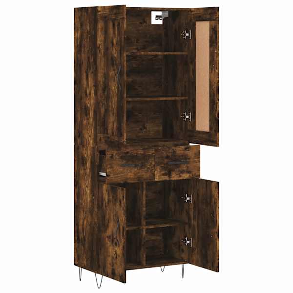 Kõrge kapp, suitsutatud tamm, 69,5 × 34 × 180 cm, tehispuit