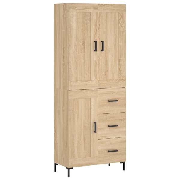 Kõrge kapp, Sonoma tamm, 69,5 × 34 × 180 cm, tehispuit