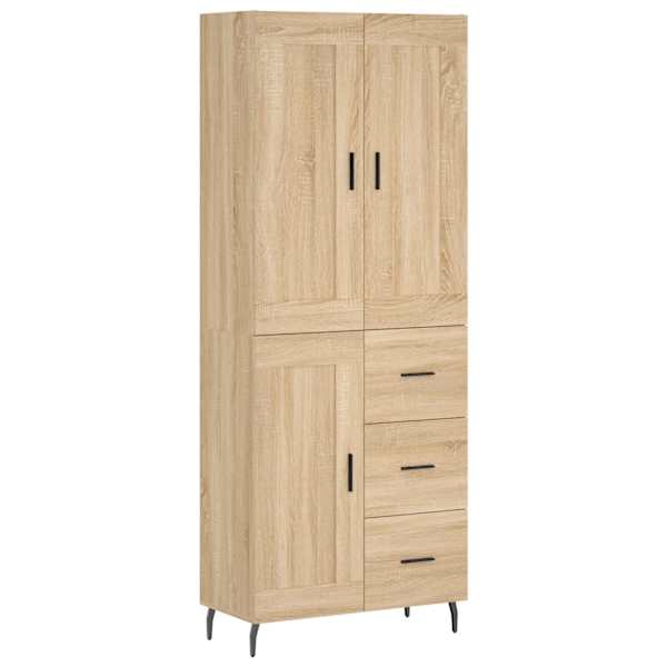 Kõrge kapp, Sonoma tamm, 69,5 × 34 × 180 cm, tehispuit