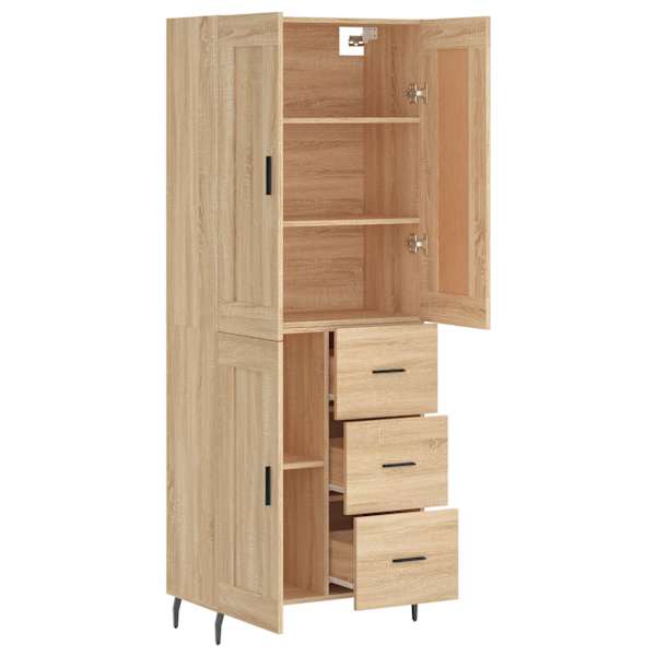 Kõrge kapp, Sonoma tamm, 69,5 × 34 × 180 cm, tehispuit