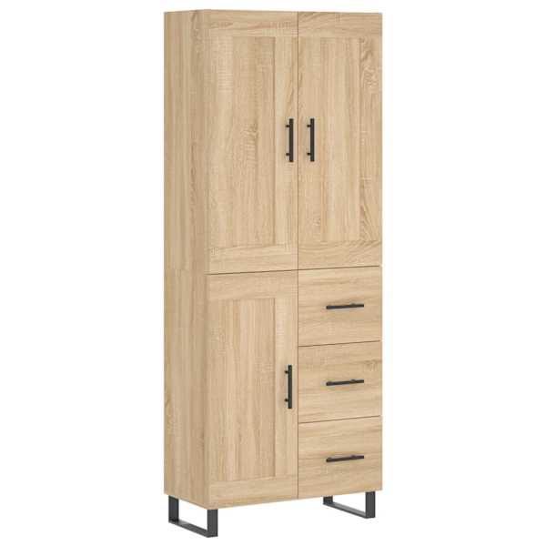 Kõrge kapp, Sonoma tamm, 69,5 × 34 × 180 cm, tehispuit