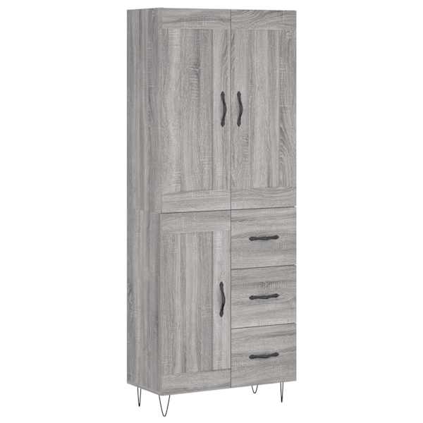 Kõrge kapp, hall Sonoma tamm, 69,5 × 34 × 180 cm, tehispuit