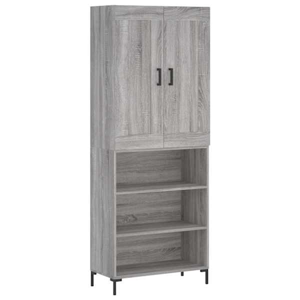 Kõrge kapp, hall Sonoma tamm, 69,5 × 34 × 180 cm, tehispuit