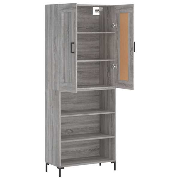 Kõrge kapp, hall Sonoma tamm, 69,5 × 34 × 180 cm, tehispuit