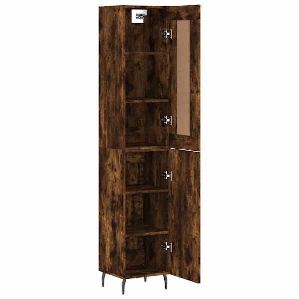 Kõrge kapp, suitsutatud tamm, 34,5 × 34 × 180 cm, tehispuit