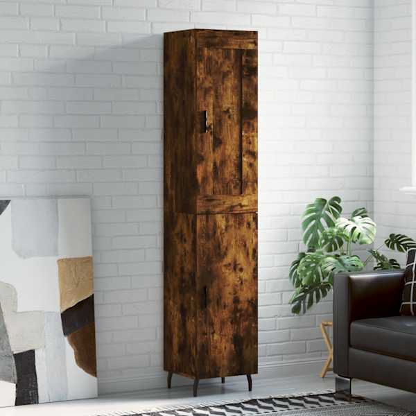 Kõrge kapp, suitsutatud tamm, 34,5 × 34 × 180 cm, tehispuit