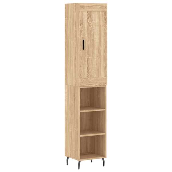Kõrge kapp, Sonoma tamm, 34,5 × 34 × 180 cm, tehispuit
