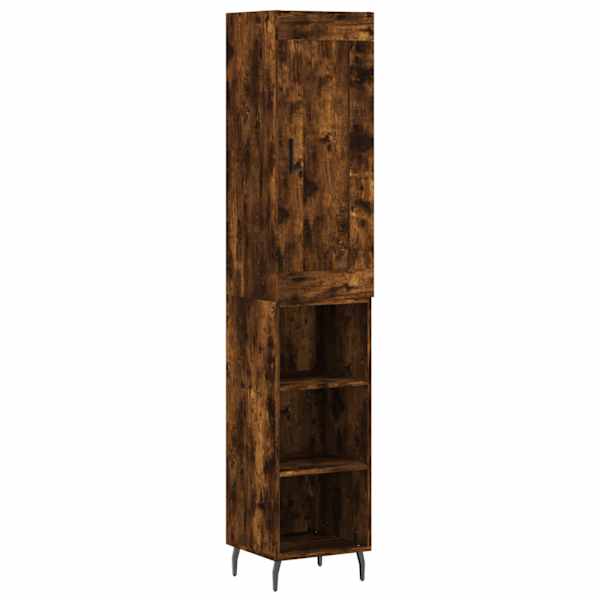 Kõrge kapp, suitsutatud tamm, 34,5 × 34 × 180 cm, tehispuit