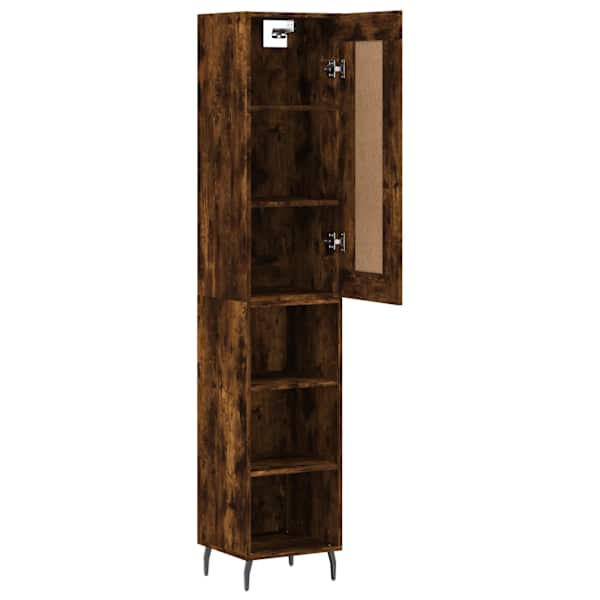 Kõrge kapp, suitsutatud tamm, 34,5 × 34 × 180 cm, tehispuit
