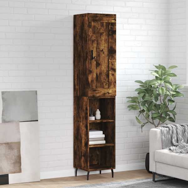 Kõrge kapp, suitsutatud tamm, 34,5 × 34 × 180 cm, tehispuit