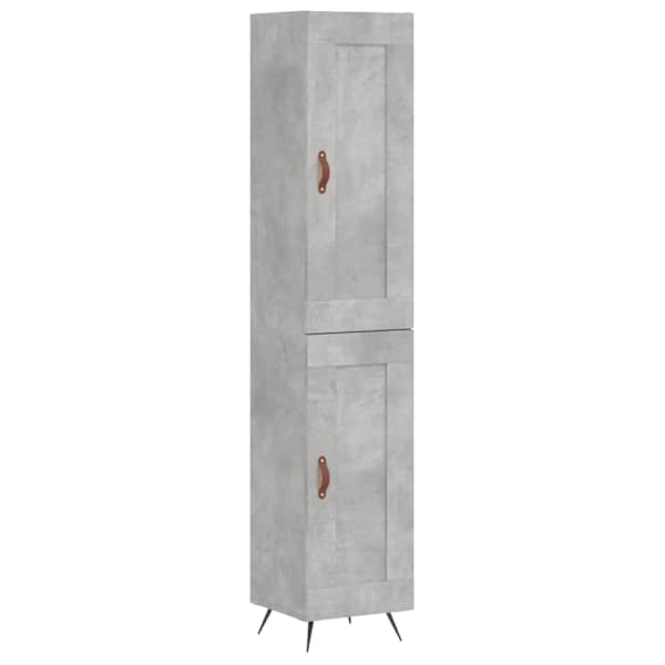 Kõrge kapp, betoonhall, 34,5 × 34 × 180 cm, tehispuit