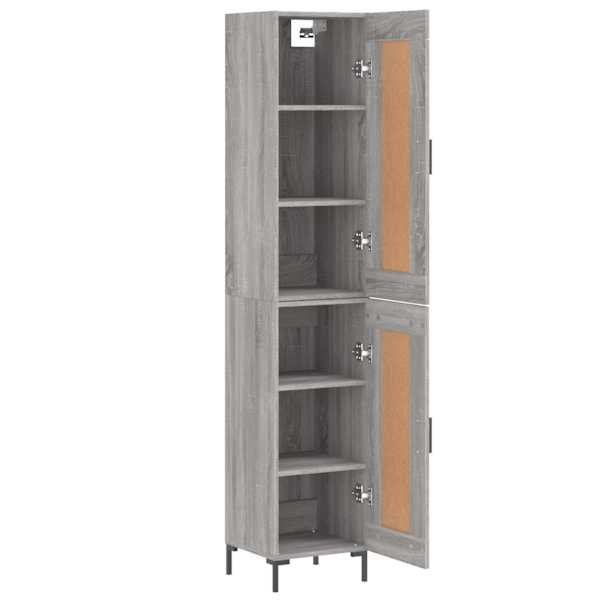 Kõrge kapp, hall Sonoma tamm, 34,5 × 34 × 180 cm, tehispuit