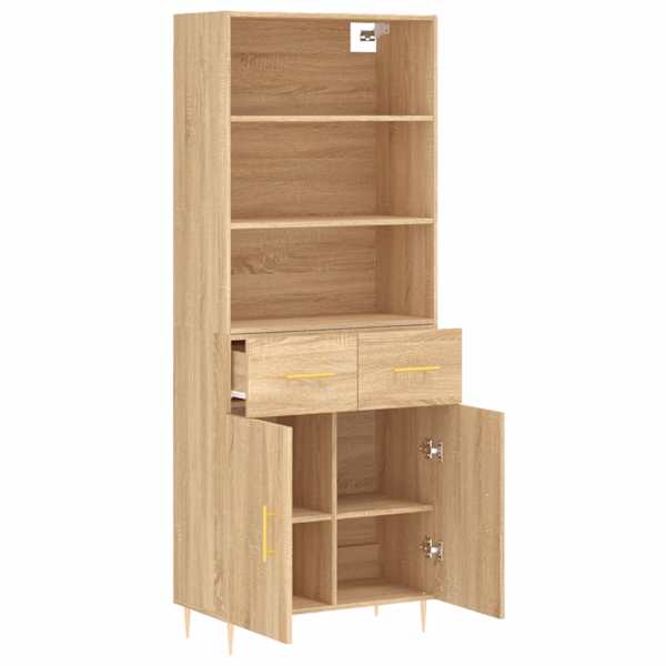 Kõrge kapp, Sonoma tamm, 69,5 × 34 × 180 cm, tehispuit