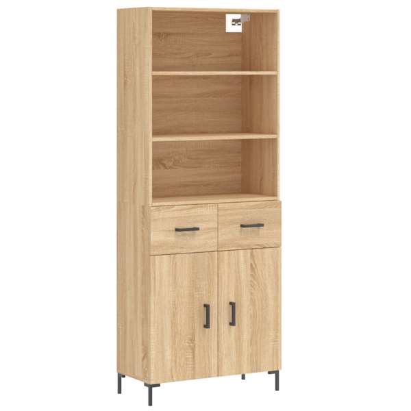 Kõrge kapp, Sonoma tamm, 69,5 × 34 × 180 cm, tehispuit