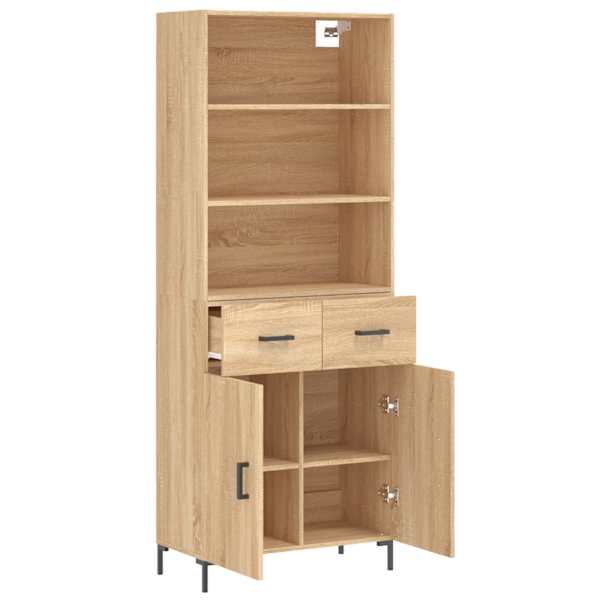 Kõrge kapp, Sonoma tamm, 69,5 × 34 × 180 cm, tehispuit