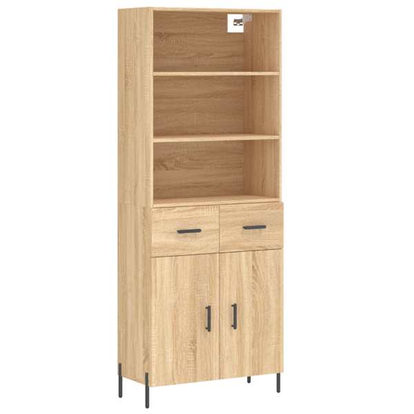 Kõrge kapp, Sonoma tamm, 69,5 × 34 × 180 cm, tehispuit