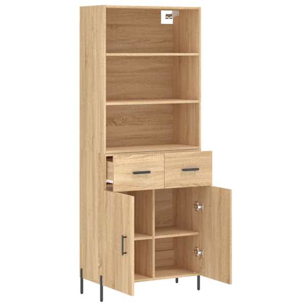 Kõrge kapp, Sonoma tamm, 69,5 × 34 × 180 cm, tehispuit