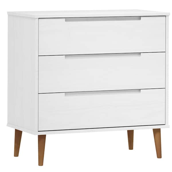 Kummut "MOLDE", valge, 80 × 40 × 80 cm, männipuit