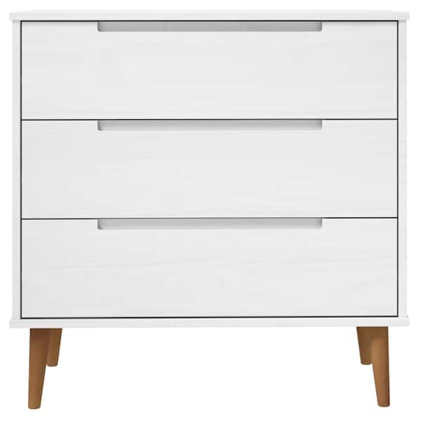 Kummut "MOLDE", valge, 80 × 40 × 80 cm, männipuit