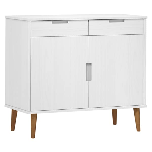 Puhvetkapp "MOLDE", valge, 90 × 40 × 80 cm, männipuit