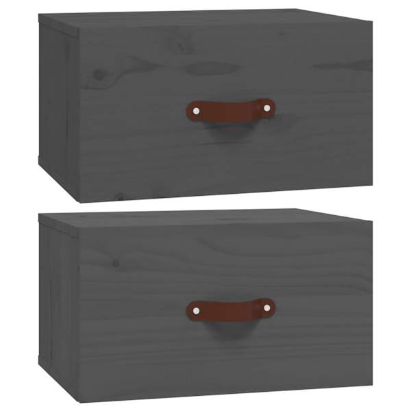 Seinale kinnitatavad öökapid 2 tk, hall, 40 × 29,5 × 22 cm
