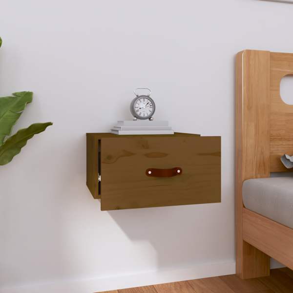 Seinale kinnitatav öökapp, pruun tamm, 40 × 29,5 × 22 cm