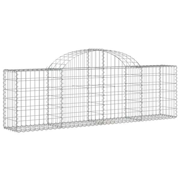 Kaarekujuline gabioonkorv 200 × 30 × 60/80 cm, tsingitud raud – hõbedane – 20 tk