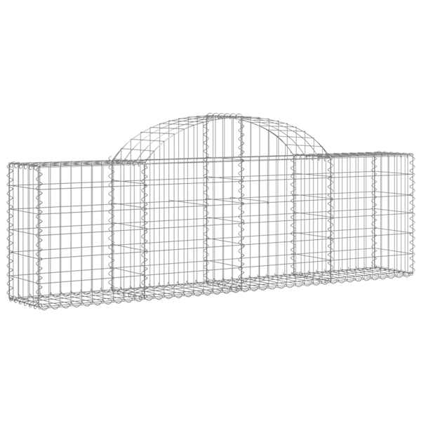 Kaarekujuline gabioonkorv 200 × 30 × 60/80 cm, tsingitud raud – hõbedane – 25 tk