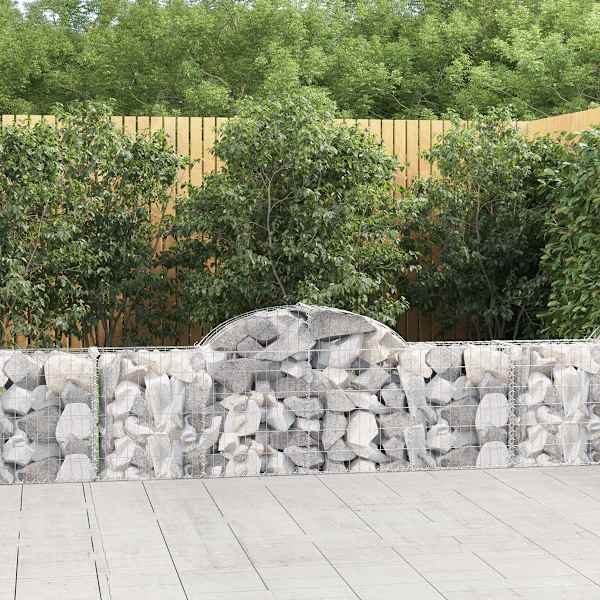 Kaarekujuline gabioonkorv 200 × 30 × 60/80 cm, tsingitud raud – hõbedane – 30 tk