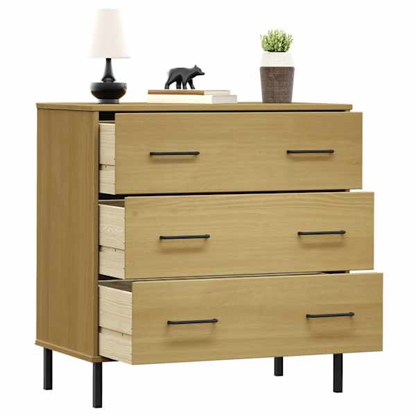 3 sahtliga puhvetkapp, pruun, 77 × 40 × 79,5 cm täispuit, "OSLO