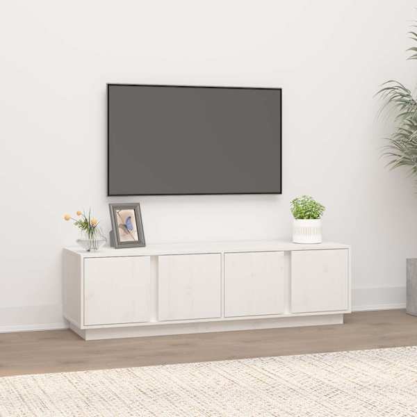 Telerikapp, valge, 140 × 40 × 40 cm, männipuit