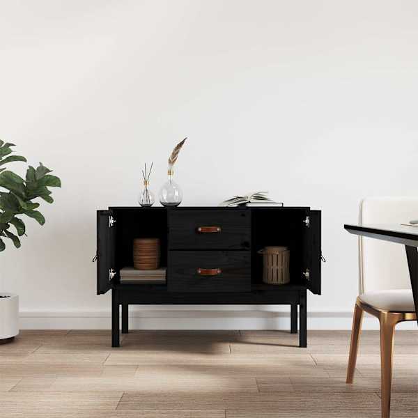 Puhvetkapp, must, 110 × 40 × 78 cm, männipuit