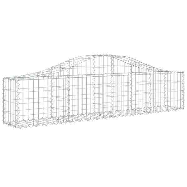 Kaarekujuline gabioonkorv 200 × 30 × 40/60 cm, tsingitud raud – hõbedane