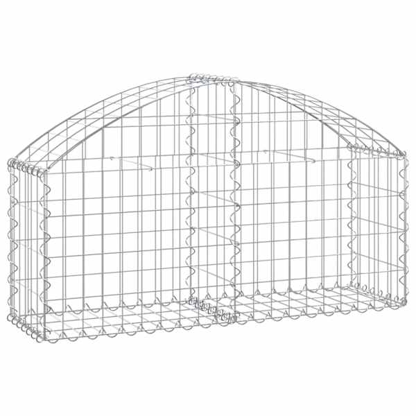 Kaarekujuline gabioonkorv 100 × 30 × 40/60 cm, tsingitud raud – hõbedane