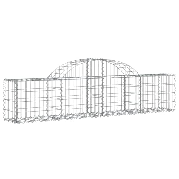 Kaarekujuline gabioonkorv 200 × 30 × 40/60 cm, tsingitud raud – hõbedane