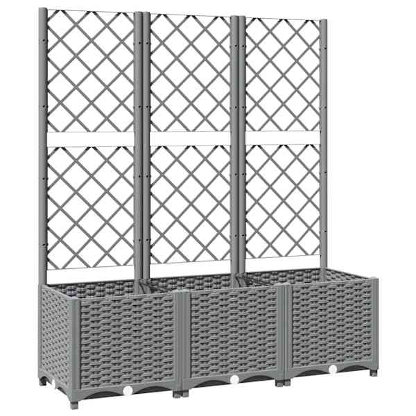 Taimekast võrega 120 × 40 × 136 cm, PP (polüpropüleen) – helehall