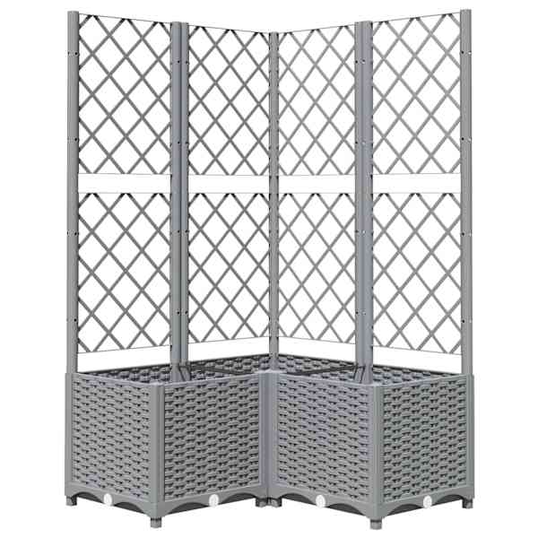 Taimekast võrega 80 × 80 × 136 cm, PP (polüpropüleen) – helehall